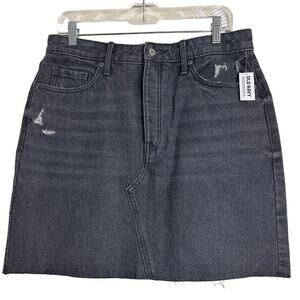 Old Navy High Rise Gray Denim Skirt with Secret Smooth Pockets, Size 12, NWT